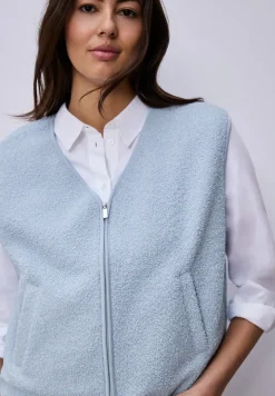 Weste mit V-Neck aus Teddy-Material