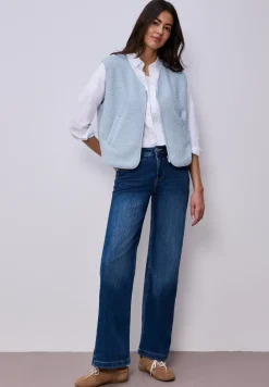 Weste mit V-Neck aus Teddy-Material