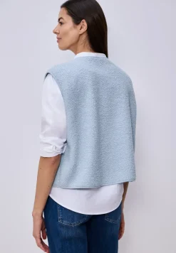 Weste mit V-Neck aus Teddy-Material