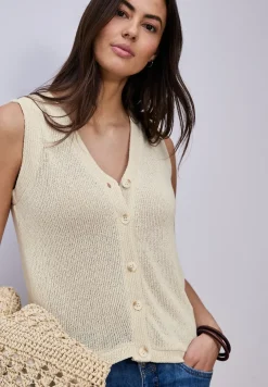 Weste mit V-Neck im Strick-Look
