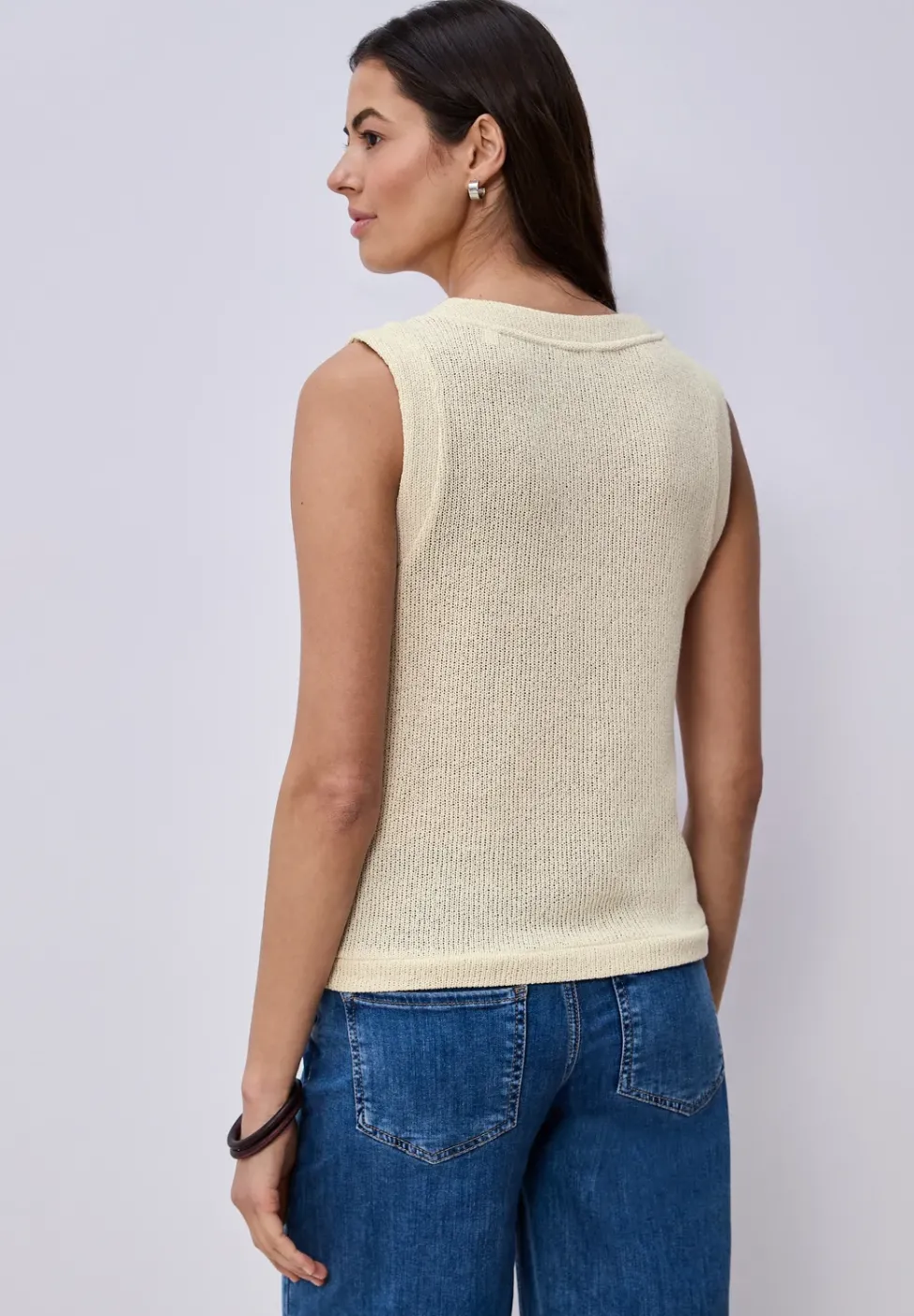 Weste mit V-Neck im Strick-Look