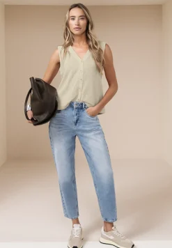 Weste mit V-Neck im Strick-Look