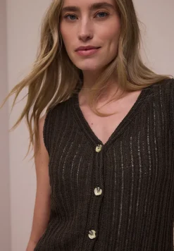 Weste mit V-Neck und Knopfleiste