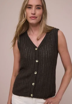 Weste mit V-Neck und Knopfleiste