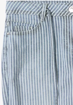 Wide Flared Leg Jeans mit Streifen