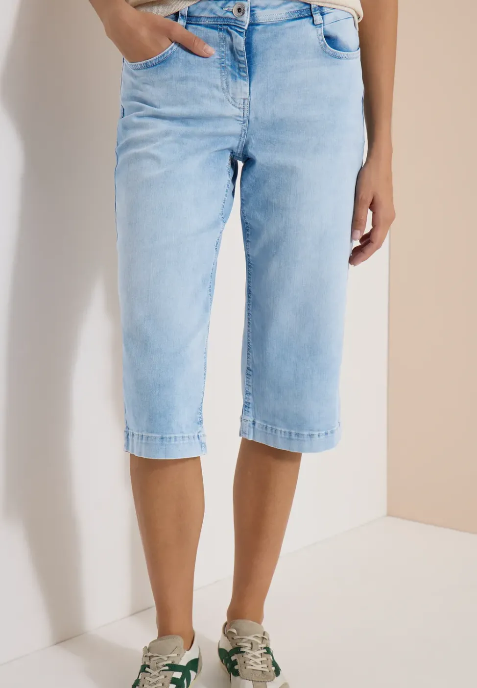 Wide Leg Capri Jeans im Loose Fit