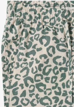 Wide Leg Hose aus Leinenmix im Leoprint