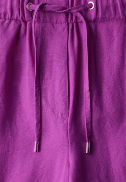 Wide Leg Hose aus Leinenmix