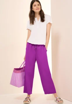 Wide Leg Hose aus Leinenmix