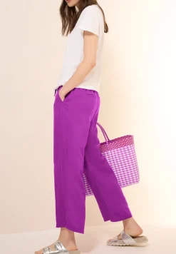 Wide Leg Hose aus Leinenmix
