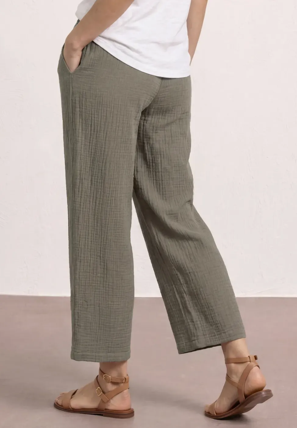 Wide Leg Hose aus Musselin im Loose Fit