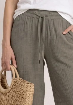Wide Leg Hose aus Musselin im Loose Fit