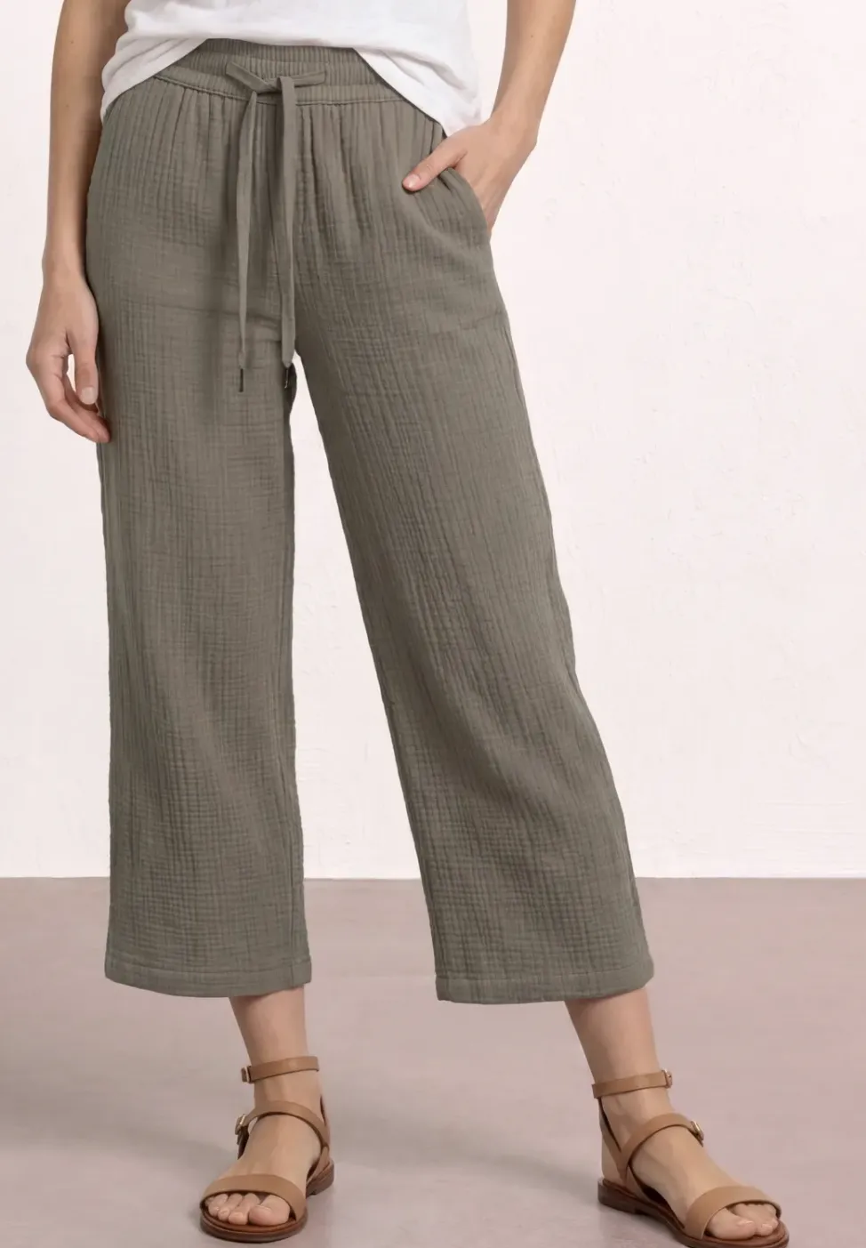 Wide Leg Hose aus Musselin im Loose Fit