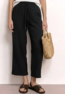Wide Leg Hose aus Musselin im Loose Fit