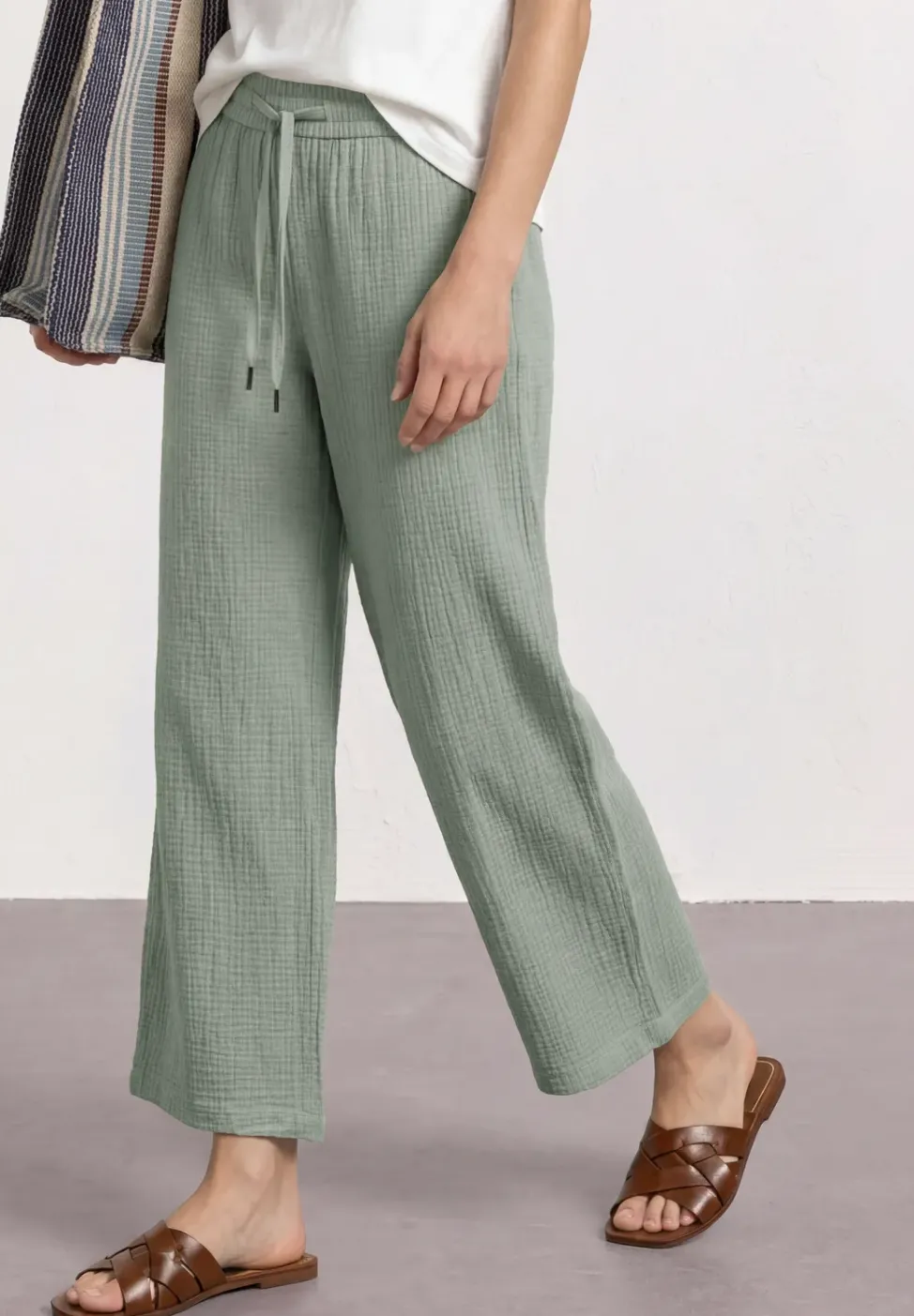 Wide Leg Hose aus Musselin im Loose Fit