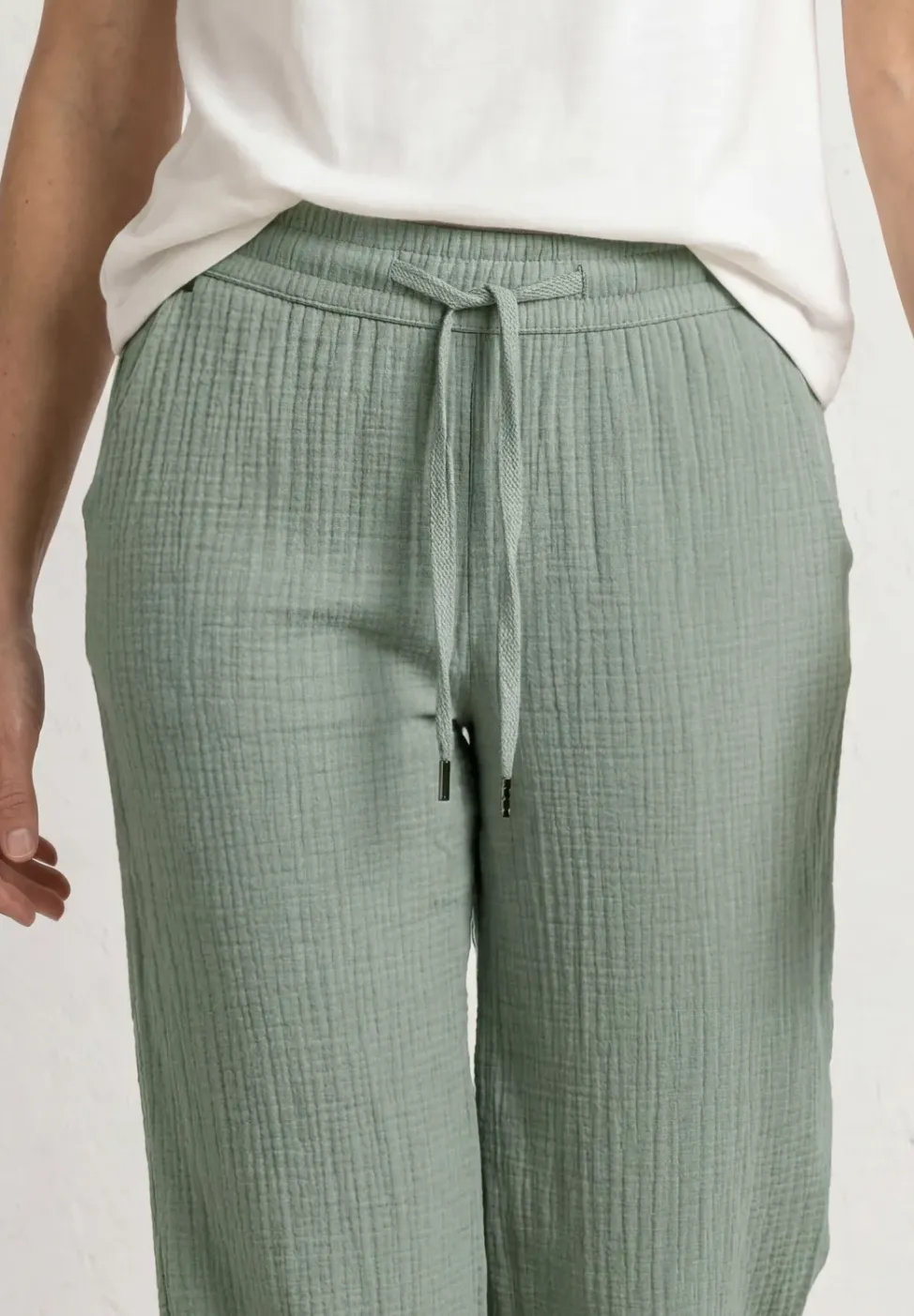 Wide Leg Hose aus Musselin im Loose Fit