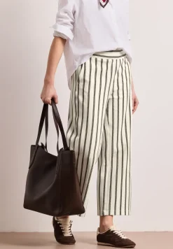 Wide Leg Hose im Casual Fit mit Streifen