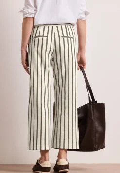 Wide Leg Hose im Casual Fit mit Streifen