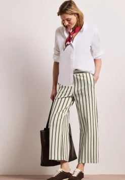 Wide Leg Hose im Casual Fit mit Streifen