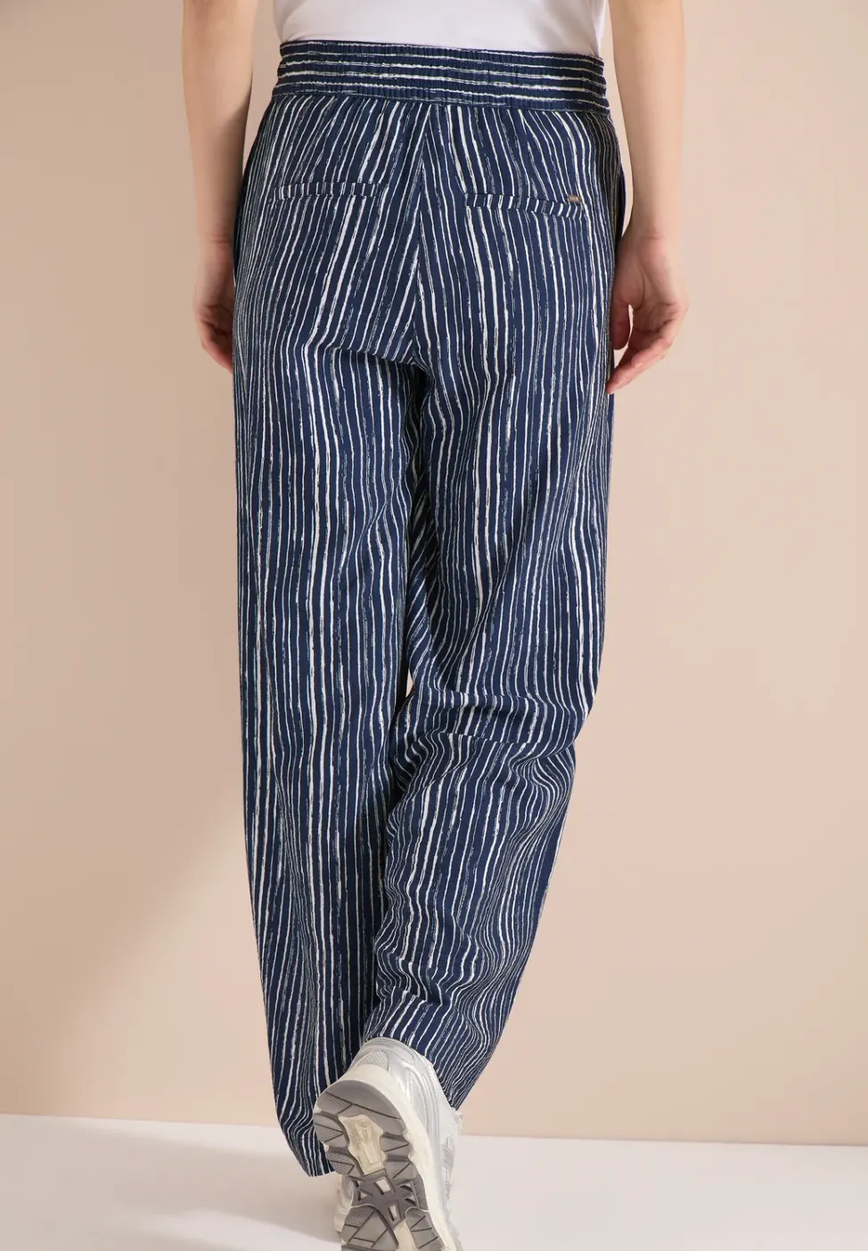 Wide Leg Hose im Loose Fit mit Streifen
