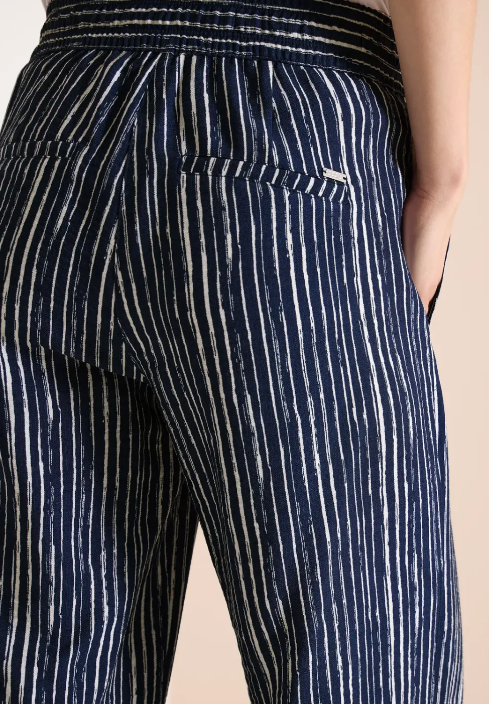 Wide Leg Hose im Loose Fit mit Streifen