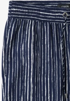 Wide Leg Hose im Loose Fit mit Streifen