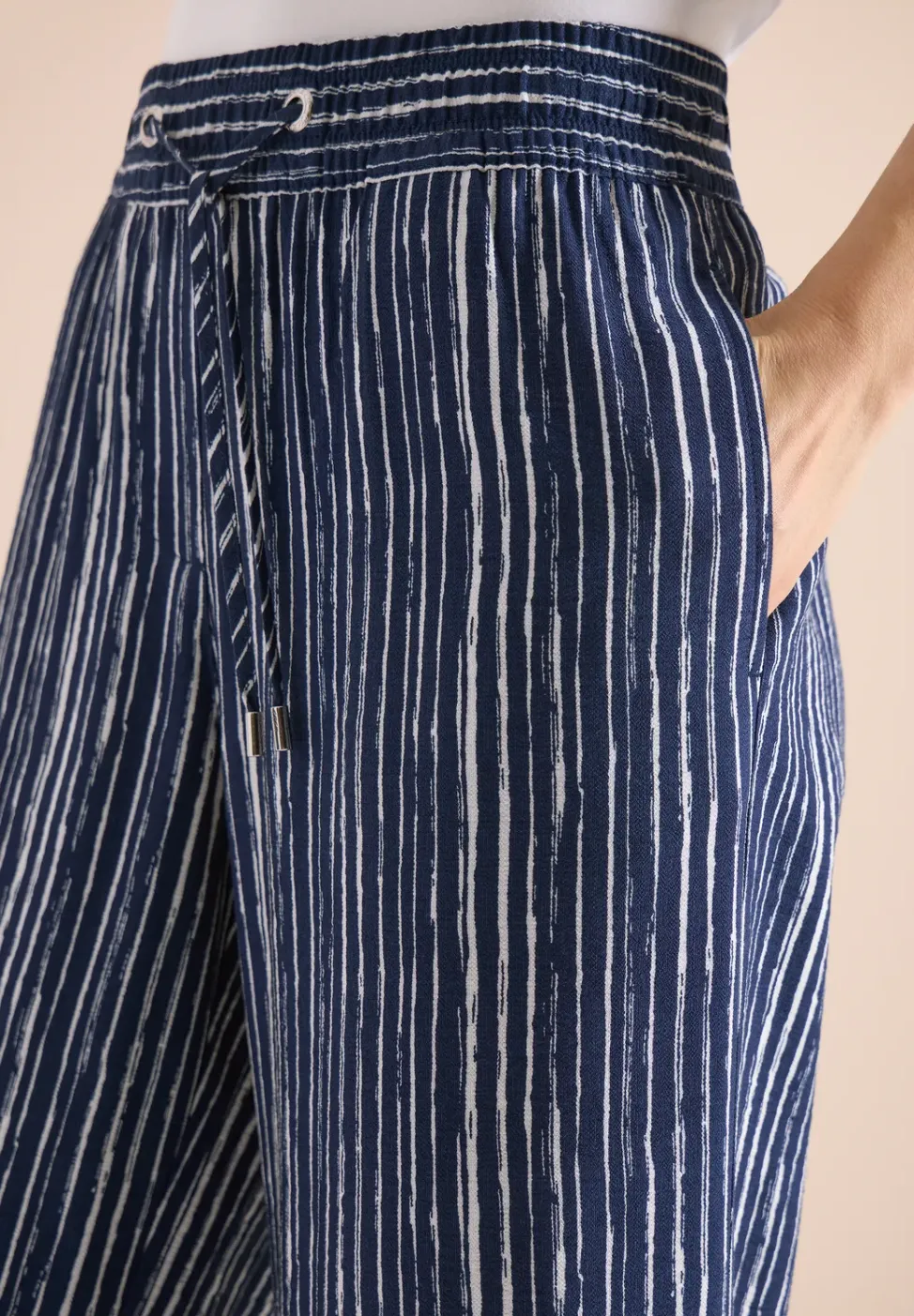 Wide Leg Hose im Loose Fit mit Streifen