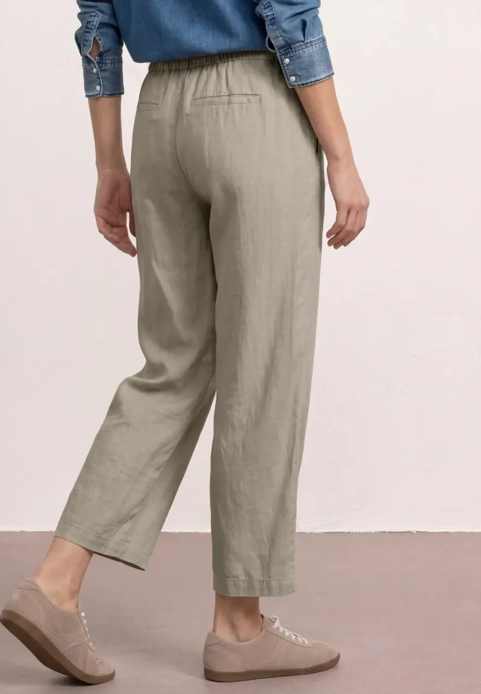 Wide Leg Hose im Loose Fit aus Leinen
