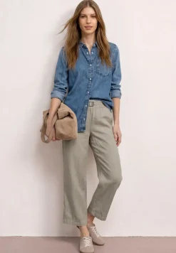 Wide Leg Hose im Loose Fit aus Leinen