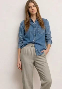 Wide Leg Hose im Loose Fit aus Leinen