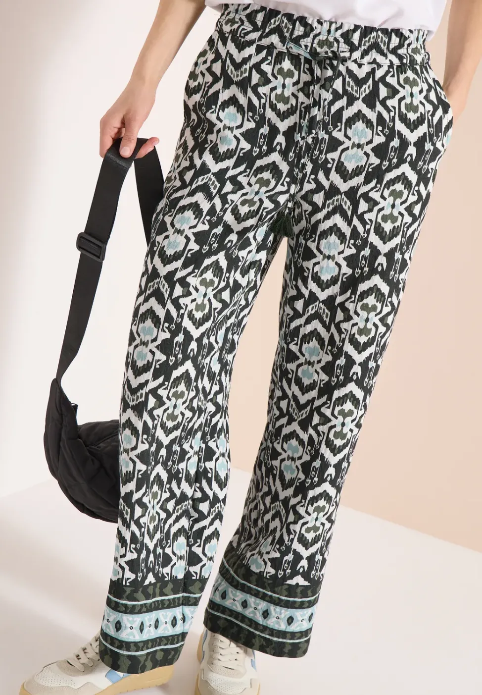 Wide Leg Hose im Loose Fit mit Print