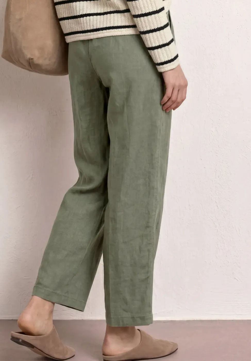 Wide Leg Hose im Loose Fit aus Leinen