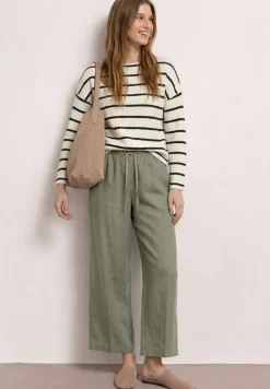 Wide Leg Hose im Loose Fit aus Leinen