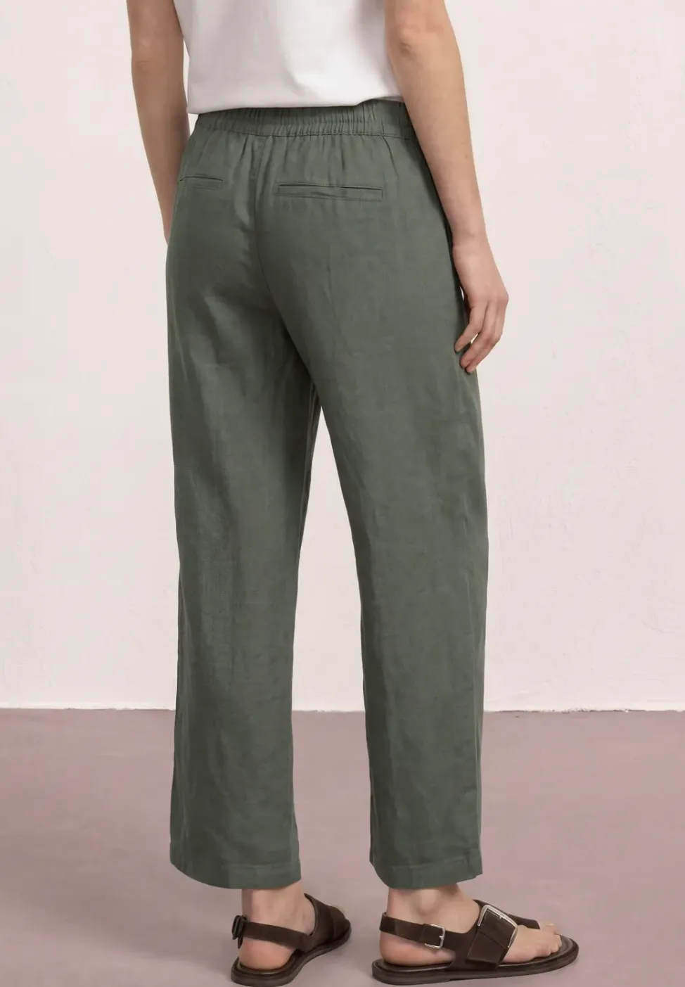 Wide Leg Hose im Loose Fit aus Leinen