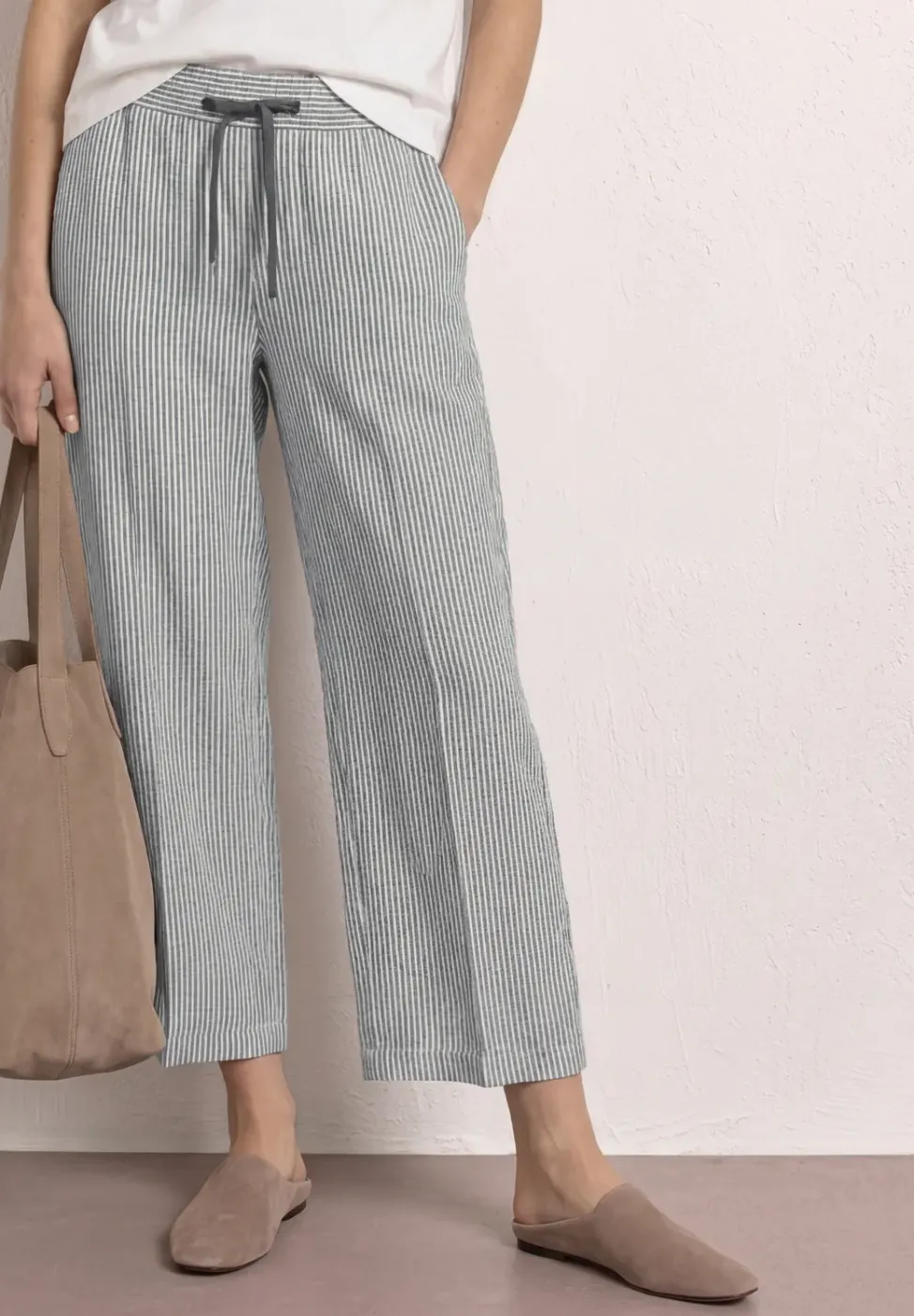 Wide Leg Hose im Loose Fit aus Leinen