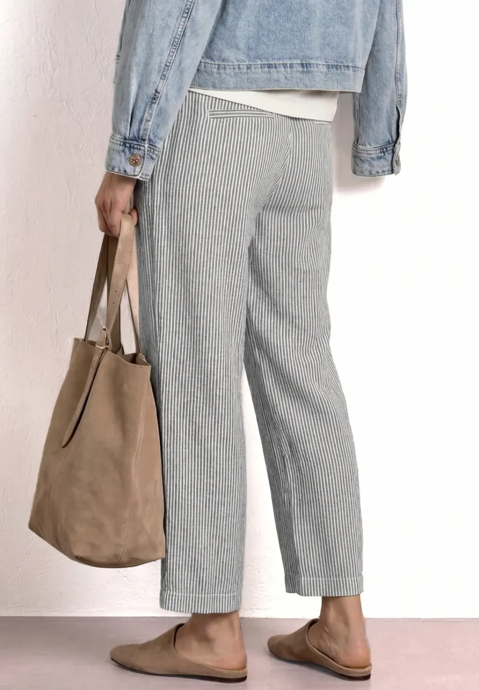 Wide Leg Hose im Loose Fit aus Leinen