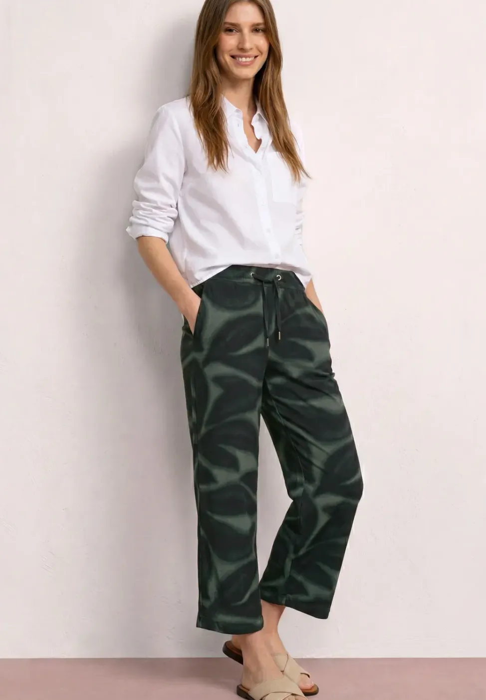 Wide Leg Hose im Loose Fit mit Print