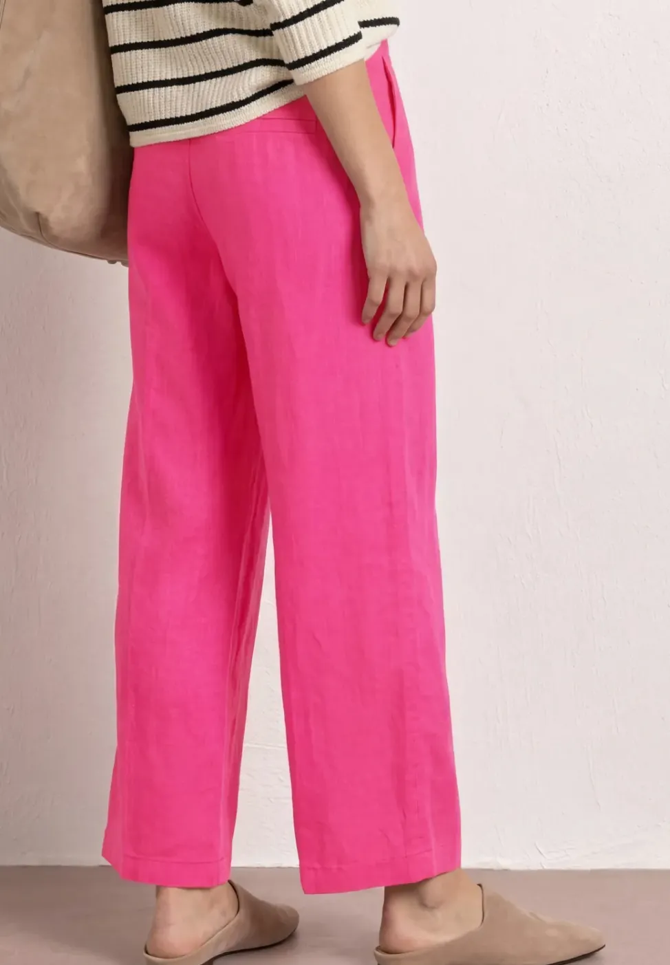 Wide Leg Hose im Loose Fit aus Leinen