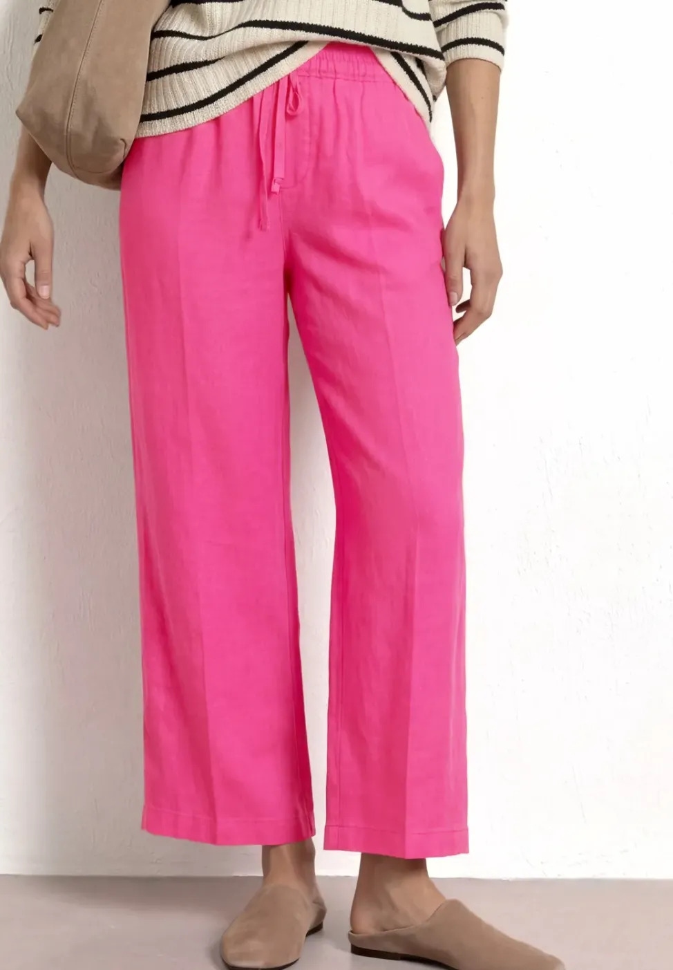 Wide Leg Hose im Loose Fit aus Leinen