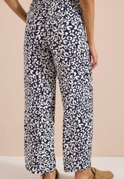 Wide Leg Hose im Loose Fit mit Leo-Print