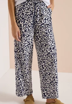 Wide Leg Hose im Loose Fit mit Leo-Print