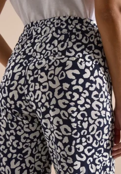 Wide Leg Hose im Loose Fit mit Leo-Print