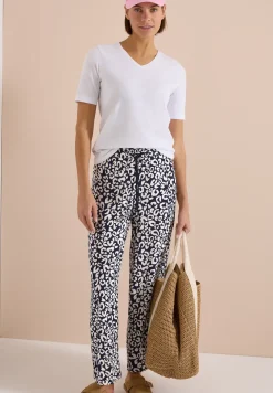 Wide Leg Hose im Loose Fit mit Leo-Print