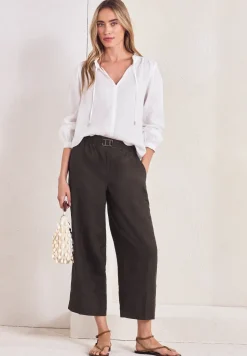 Wide Leg Hose im Loose Fit aus Leinen