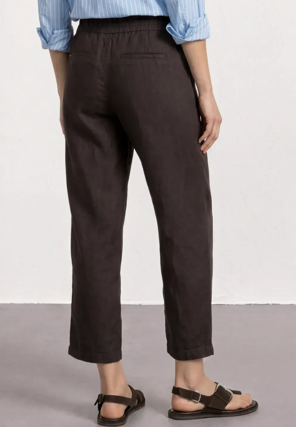 Wide Leg Hose im Loose Fit aus Leinen