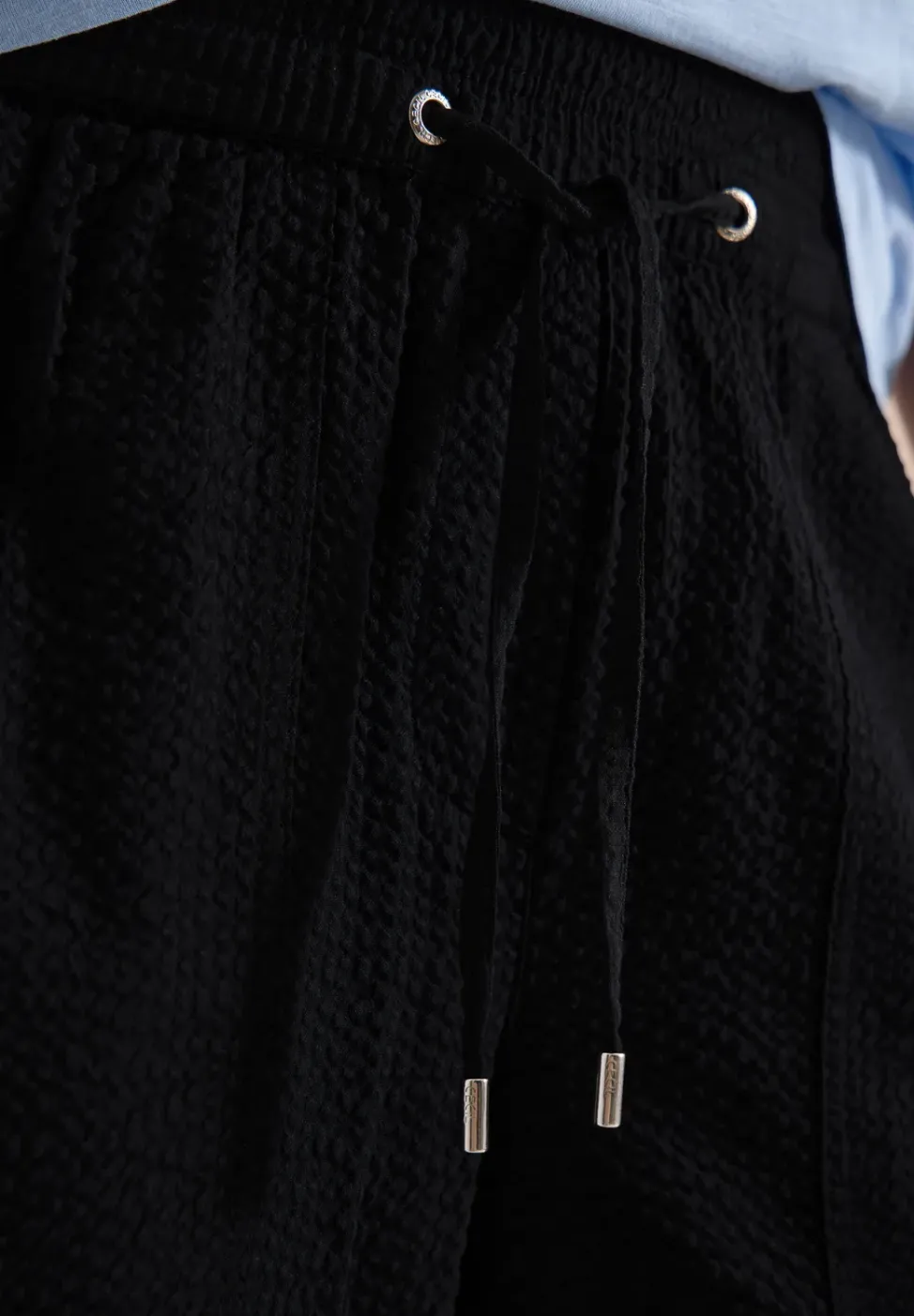 Wide Leg Hose in Seersucker Qualität