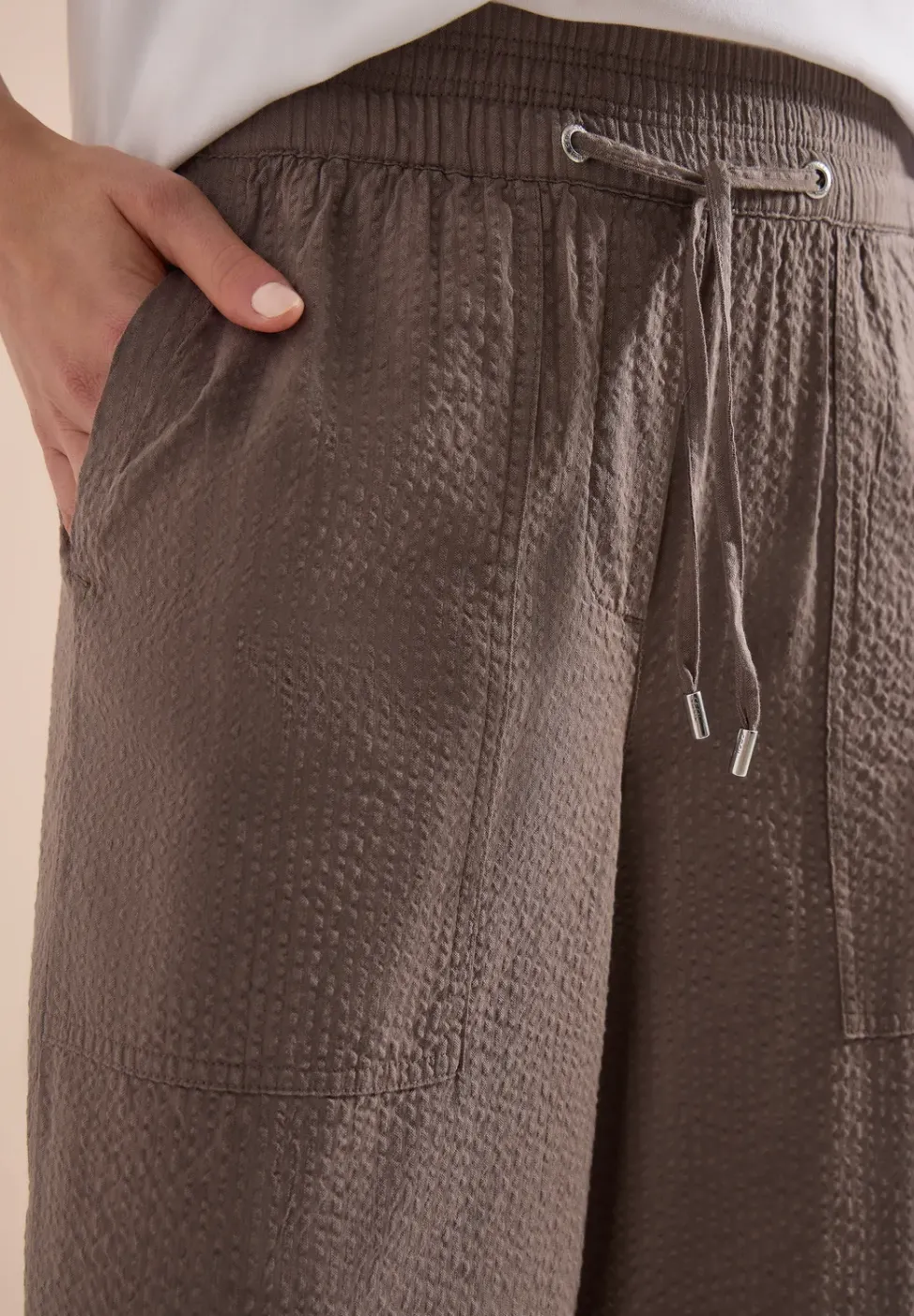 Wide Leg Hose in Seersucker Qualität