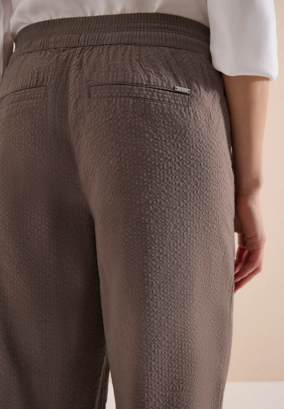 Wide Leg Hose in Seersucker Qualität