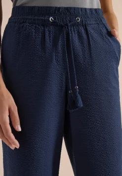 Wide Leg Hose in Seersuckerqualität