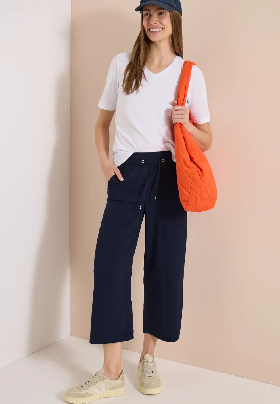 Wide Leg Hose in Seersucker Qualität
